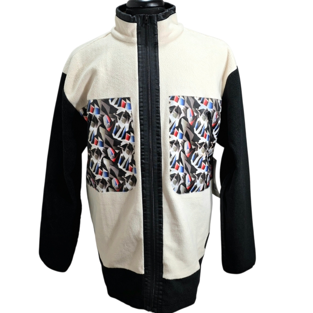 Bauer Game 7 Bleacher Zip Up Fleece w Glacial-Ice Pattern Pockets Size LG NWT